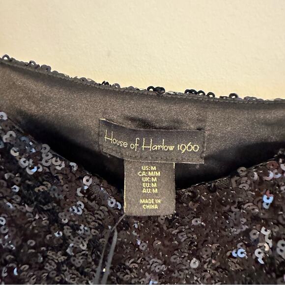 NWT Revolve House of Harlow Black Sequin Strappy Maxi Dress Medium - Picture 13 of 14